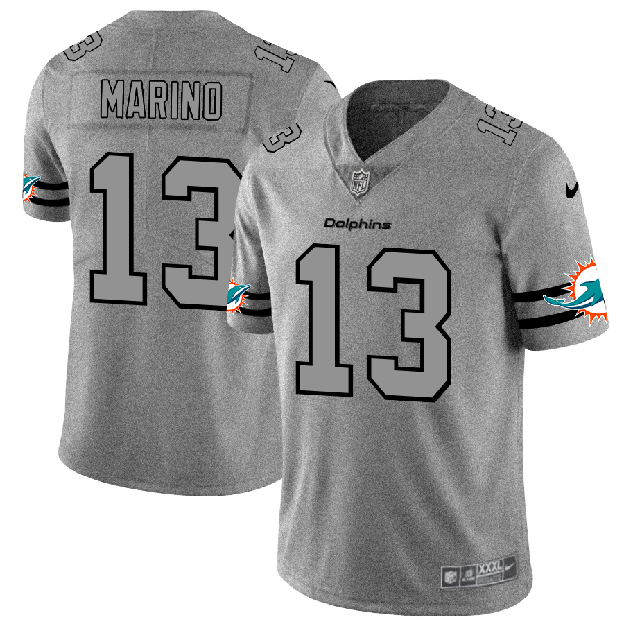 Miami Dolphins 13 Dan Marino Men Nike Gray Gridiron II Vapor Untouchable Limited NFL Jersey